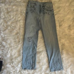 Strange girl graffiti jeans